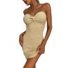 Spring/Summer 2022 Slimming High-Stretch Knitted Strapless Dress