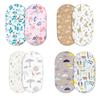 Pack of 2pcs Baby Fitted Sheet Crib Bed Cover Sheet Cartoon Print Bassinet Sheet Mattress Covers Elastic Removable Cover