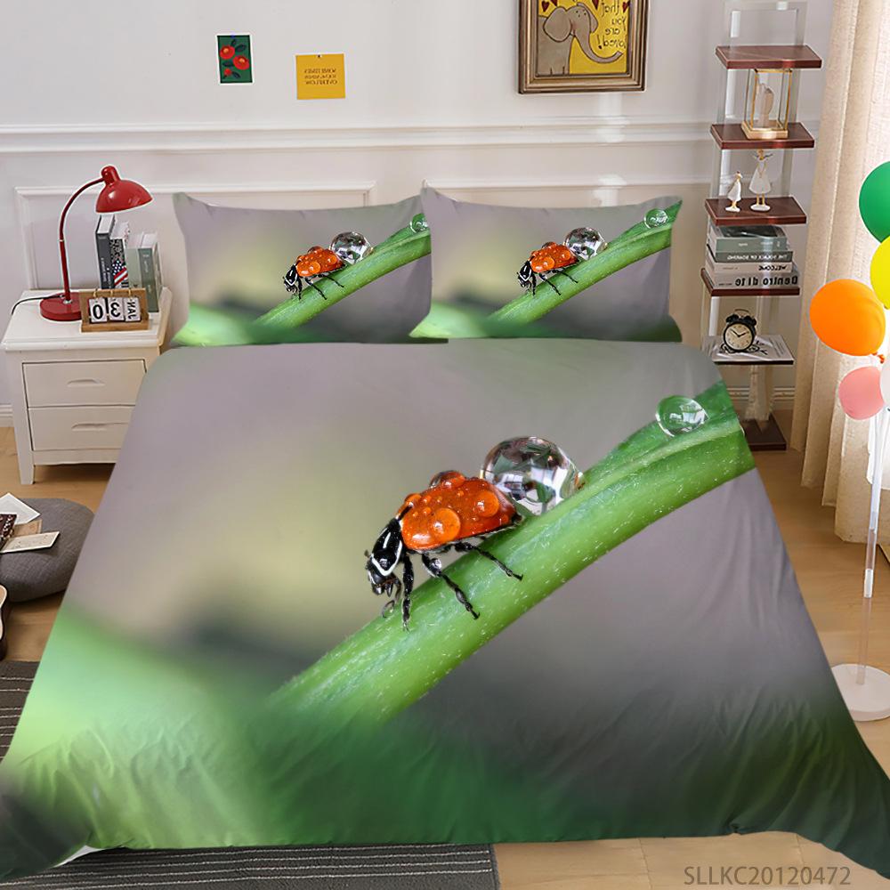 Quilt Cover Pillowcase Two Or Three-Piece Set Polyester Color Insect 3D Digital Printing