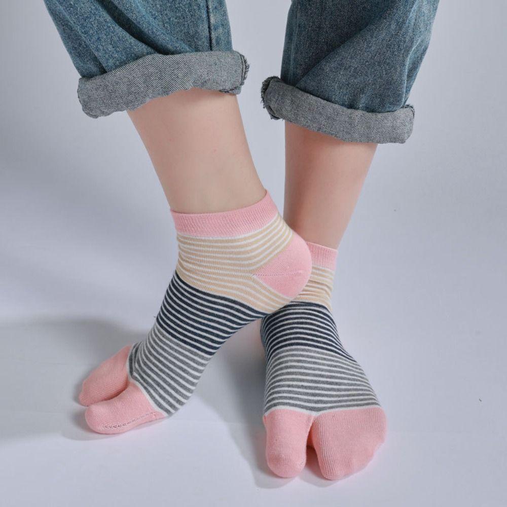 3Pairs Breathable Two Toe Tube Socks Sweat Absorption Toe Separator Socks  Slippers