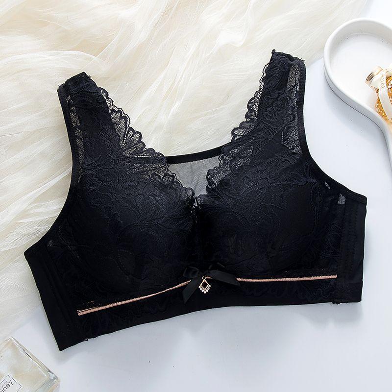 Thin Plus Size Bra for Women Comfortable Gathering No Steel Ring Anti Sagging Bra