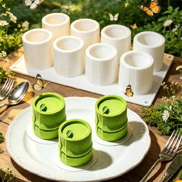 Easy Releases 8 Hole Bamboos Shape Silicone Molds Suitable For Mousse Cake Chocolate And DIY Baking Craft Projects