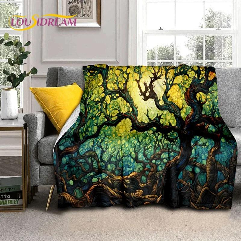 Tree of Life Nature Viking Yggdrasil Norse Soft Flannel Blankets,Throw Blanket Comfortable Blanket for Picnic Beds Home Bedroom