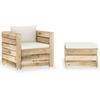 Day and Night - Day and Night Garden Furniture 2 Pieces with Green Impregnated Wood Cushions