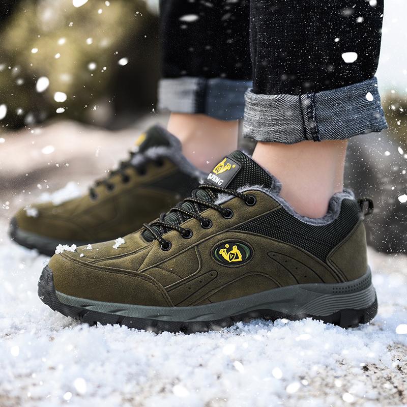 Winter Plus Plus Size Couple Anti Slip and Plush Warm Low Cut Outdoor Hiking Shoes Sports and Leisure Shoes Hiking Shoes 36-49
