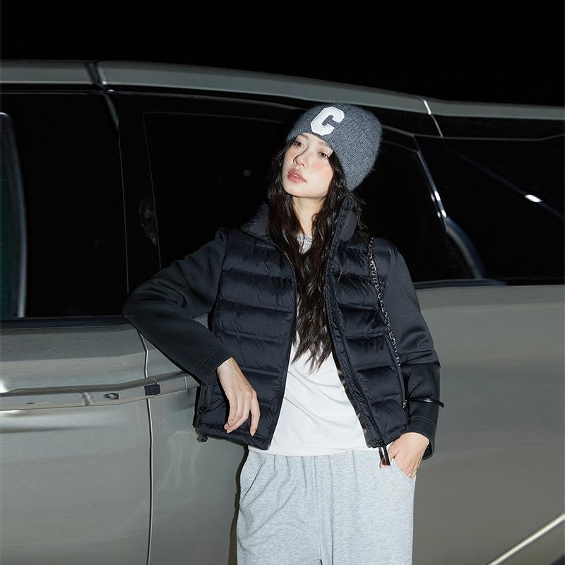 Supply Autumn New Cross-border Women's Clothing Casual Sleeves Splicing Cotton Clothing Jacket Solid Color Quilting Cotton