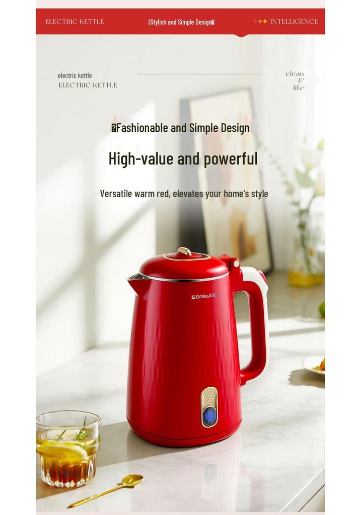 Songyi 2.5L Stainless Steel Electric Kettle - Fast Boil and Smart Keep-Warm Feature for Home Use