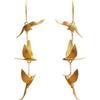Alloy Six-Feathered Lark Earrings Chinese Style Gold Bird Earrrings  Party Jewelry Accessory Gift