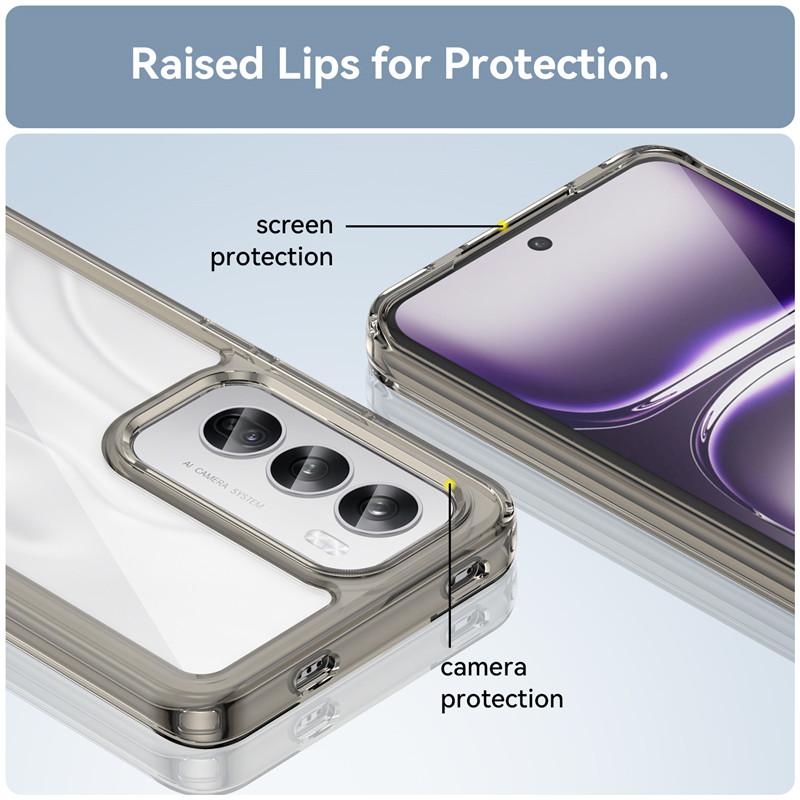 For OPPO Reno12 Case OPPO Reno12 5G Cover TPU Border Acrylic Backplane Protective Phone Cases For OPPO Reno 12 Pro Funda