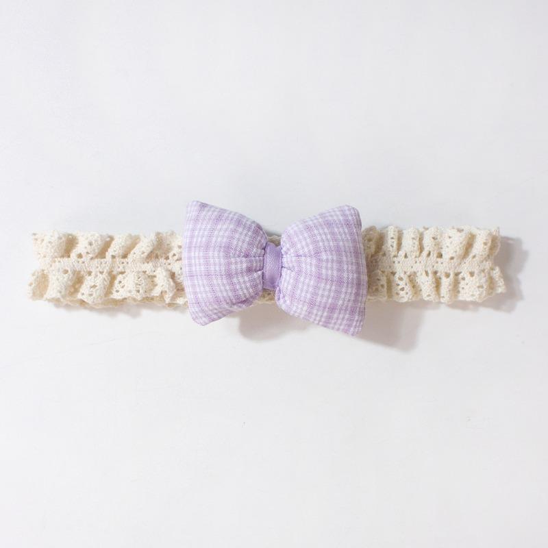 New Summer Baby Headband, Solid Color Bow Children's Headscarf, Thin Lace Baby Hair Accessories
