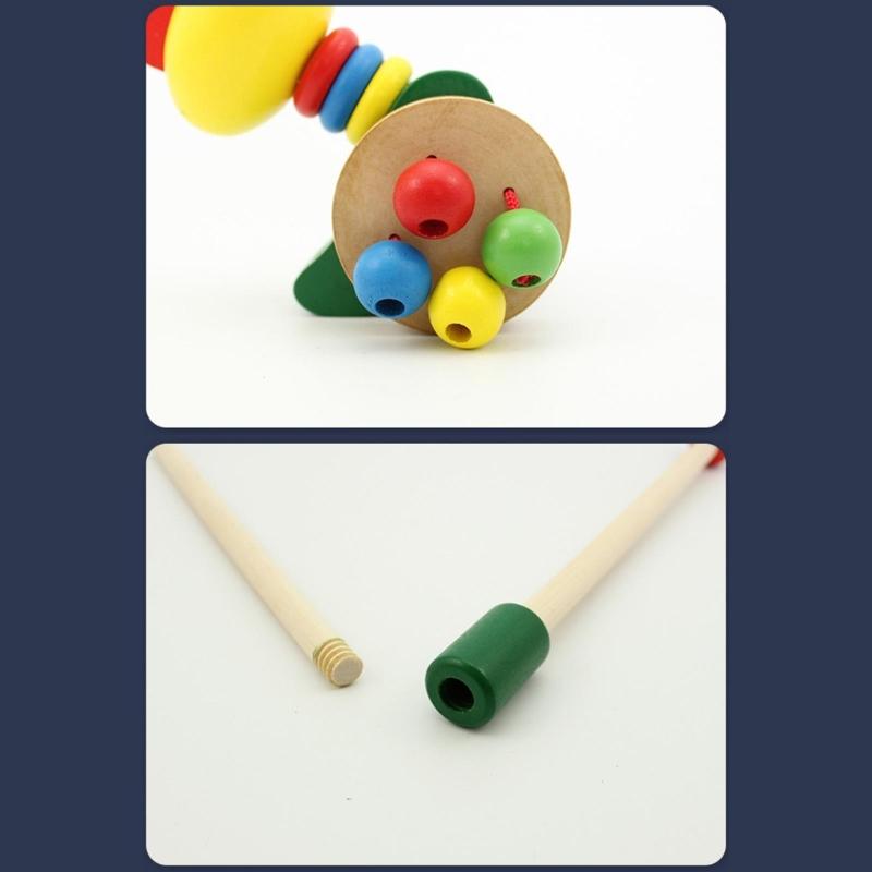 Wooden Pushing Toy For Baby Hand Eye Coordination Toy for Ages 18-36 Months Physical Development Waddling Toy