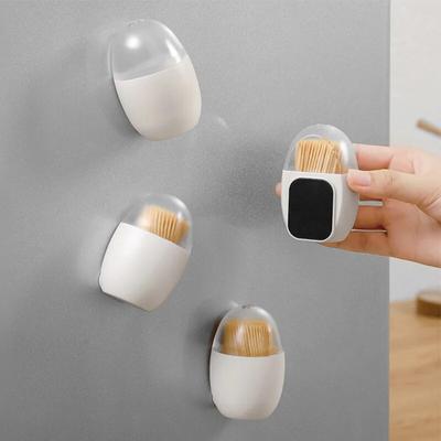 Adesivo per frigorifero creativo Scatola per stuzzicadenti Porta stuzzicadenti magnetico Dispenser per stuzzicadenti trasparente Adesivi per microonde Utensile da cucina