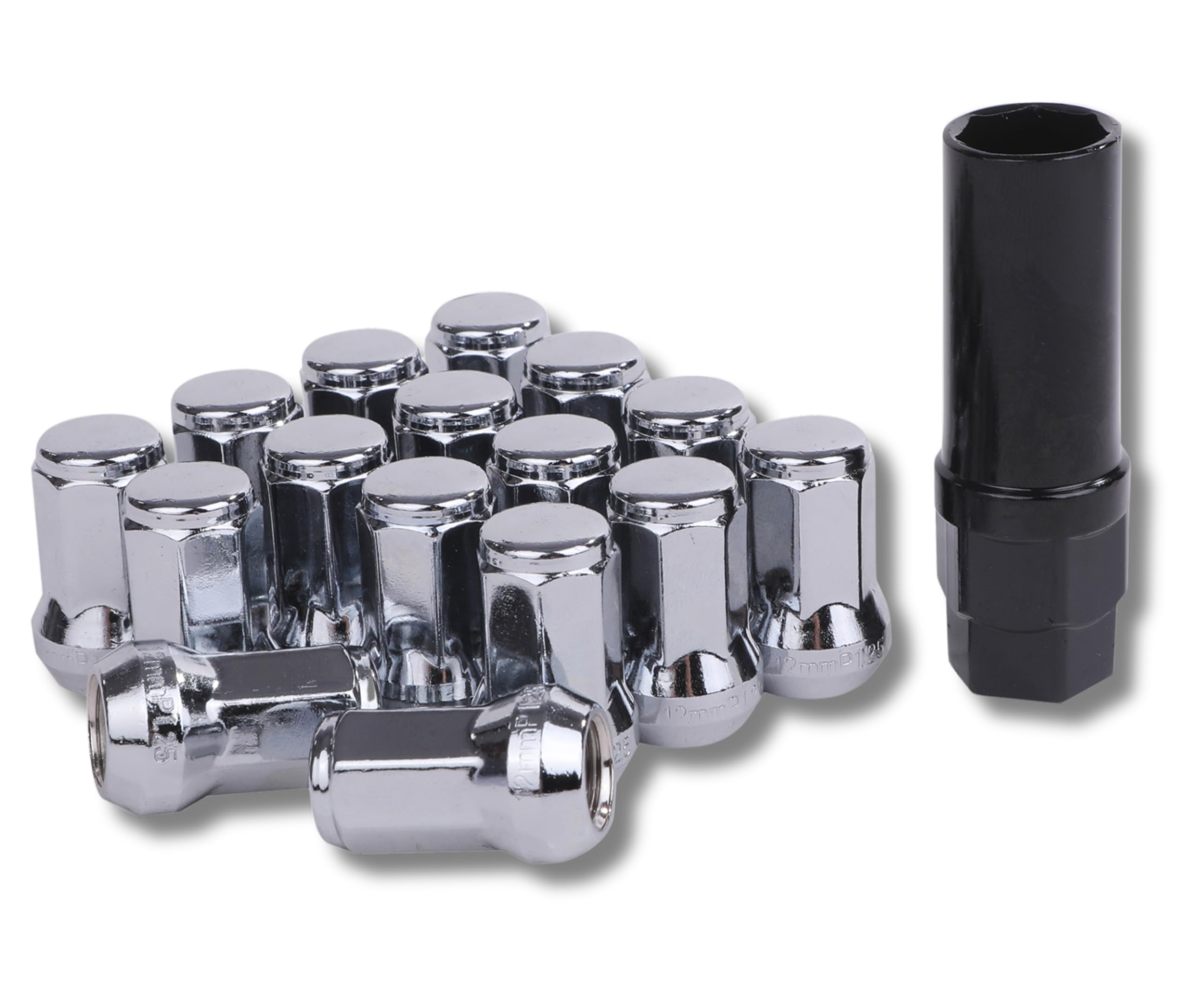 

[Partools] Lock Nut Silver Car Tire Wheel Nut M12 Short M12x1.25