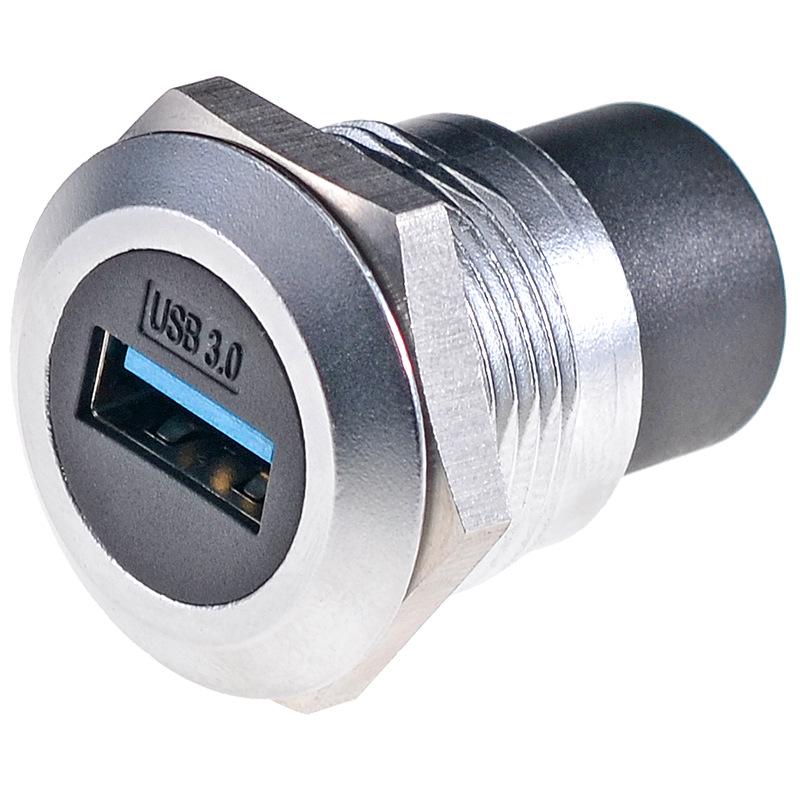 USB 3.0/2.0 Round Panel Mount Female Socket Adapter