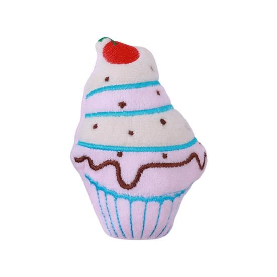 

Pet Toy Bite-Resistant Plush Chew Toy with Interactive Sound Design Squeaky Ice Cream Shape Pet Teeth Cleaning Toy