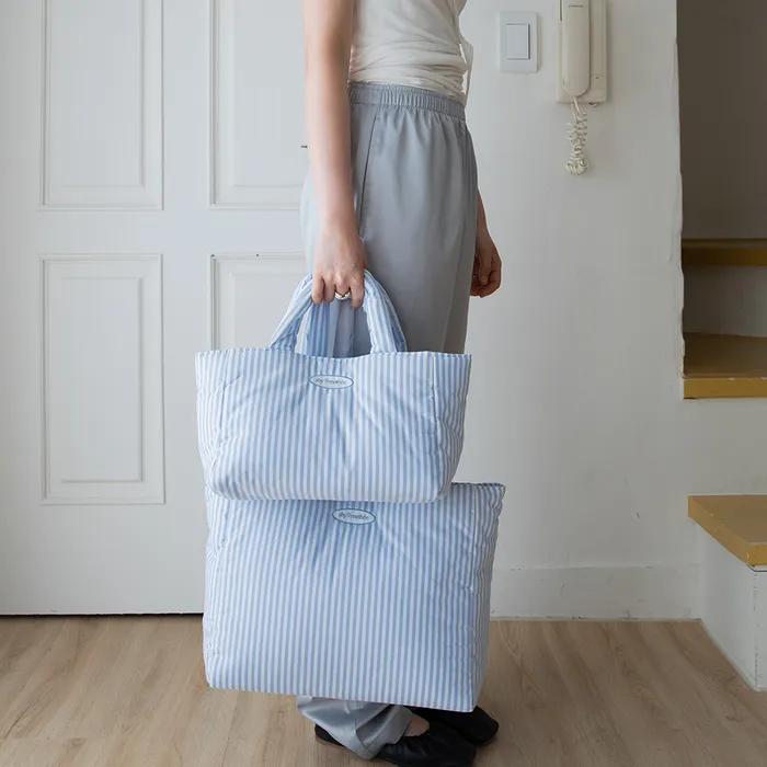 Padded bag_Large Stripe Padded Bag _blue