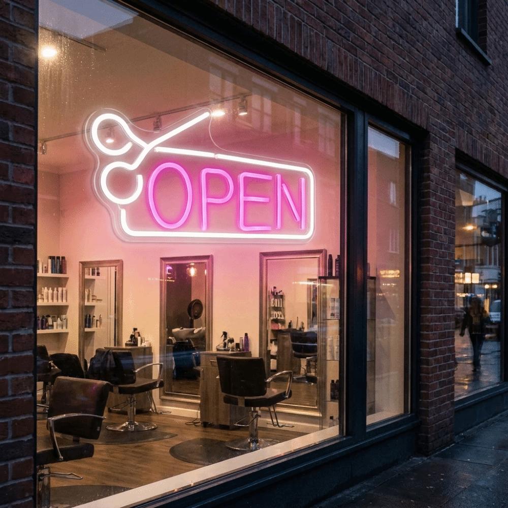 Soft Silicone Light Strip Open Neon Sign Adjustable Brightness Business Store Sign  Salon Decor