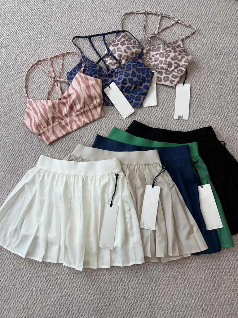 ALO Women's Summer High-Waist Tennis Skirt - Yoga, Golf, Anti-Exposure, Pleated, Quick-Dry Sports Skort