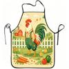 1pc Rooster Farm Garden Cartoon Print Apron, Durable and Easy To Clean, Adjustable Waistband, Polyester Material, for Kitchen Cooking, Gardening, Orch