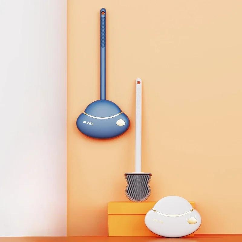 Little Cloud Toilet Brush Toilet Brush Toilet Brush Wall Hanging Long handled Silicone Brush шоколадный