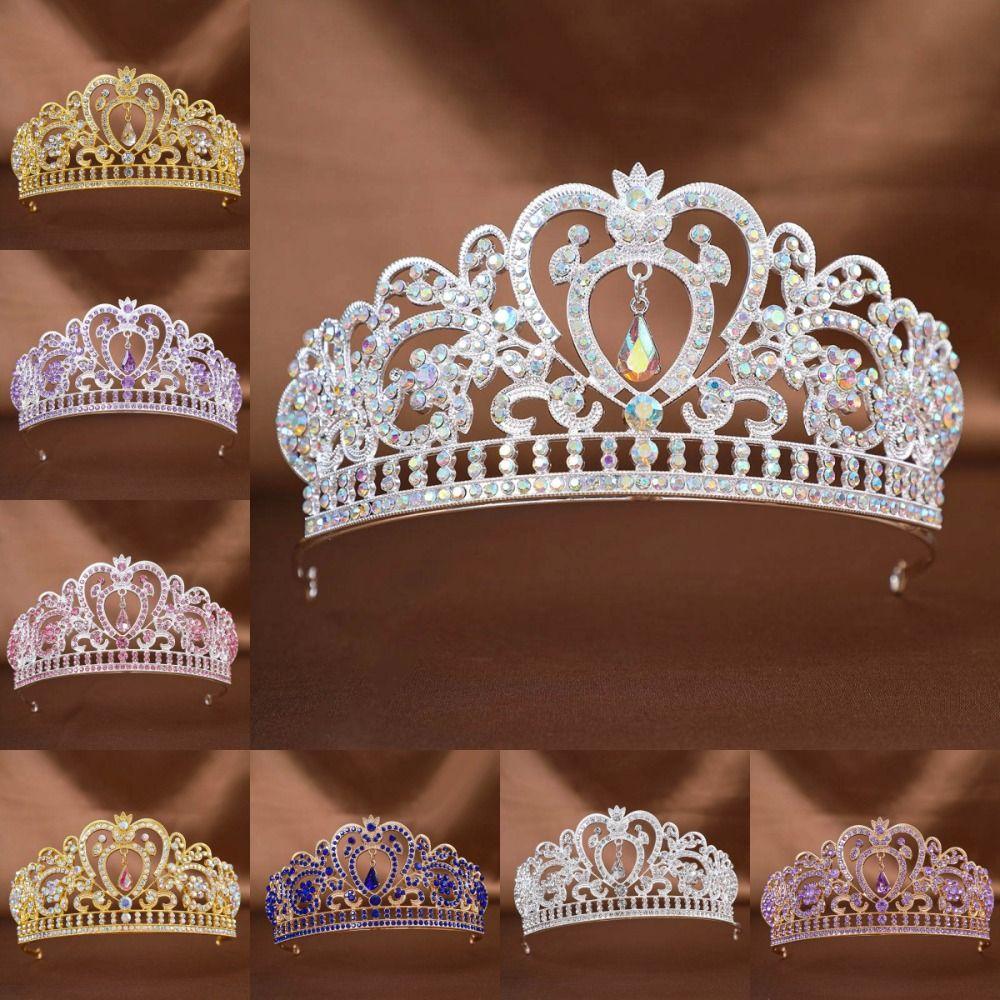 Fashion Crystal Rhinestone Tiaras Head Jewelry Lightweight Queen Princess Diadems Headdress Luxurious Wedding Bride Crowns Prom