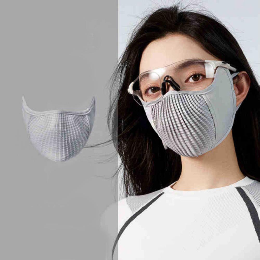 

Summer Ice Silk Cycling Mask Sunscreen Face Scarf Face Gini Mask Breathable Face Cover Women/Girls серый