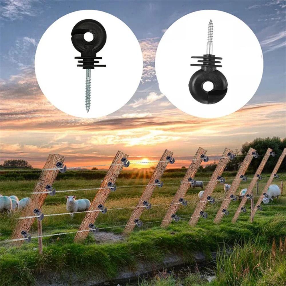 100Pcs Great Insulation Fence Ring Insulator Angled Slot Electric Fencing Insulators Horse Fencing