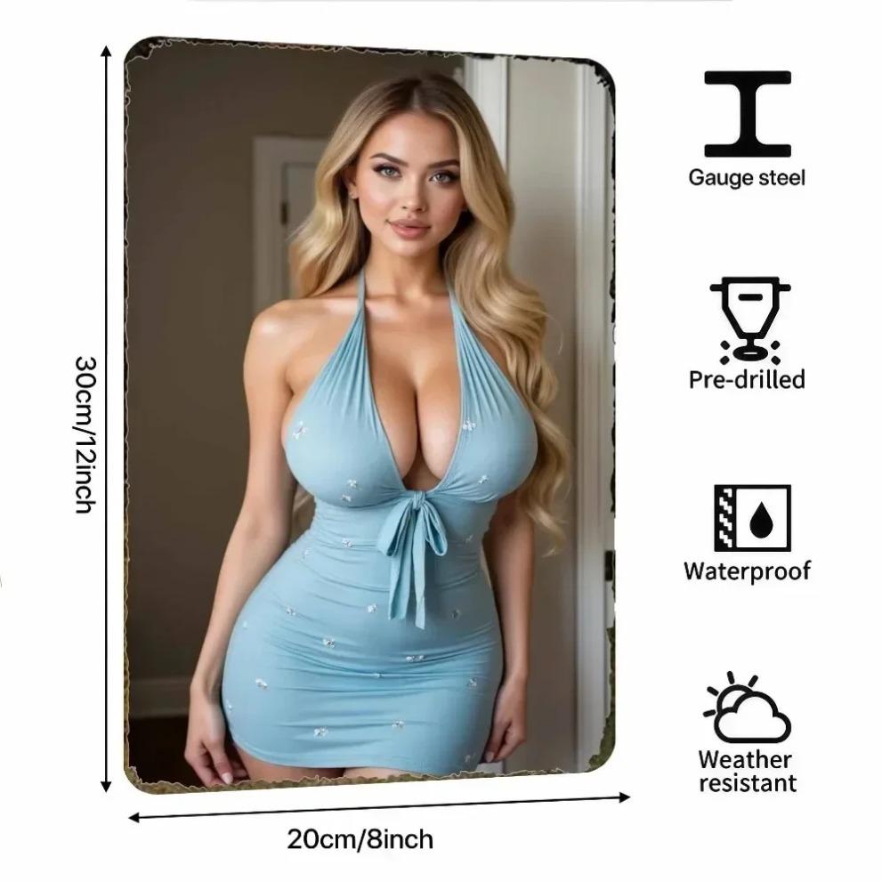 Vintage Metallväggkonst 8x12 Tum Elegant Blommig Dekor Vattentät Rostfri Förborrad Hängande Hem Kök Dekor