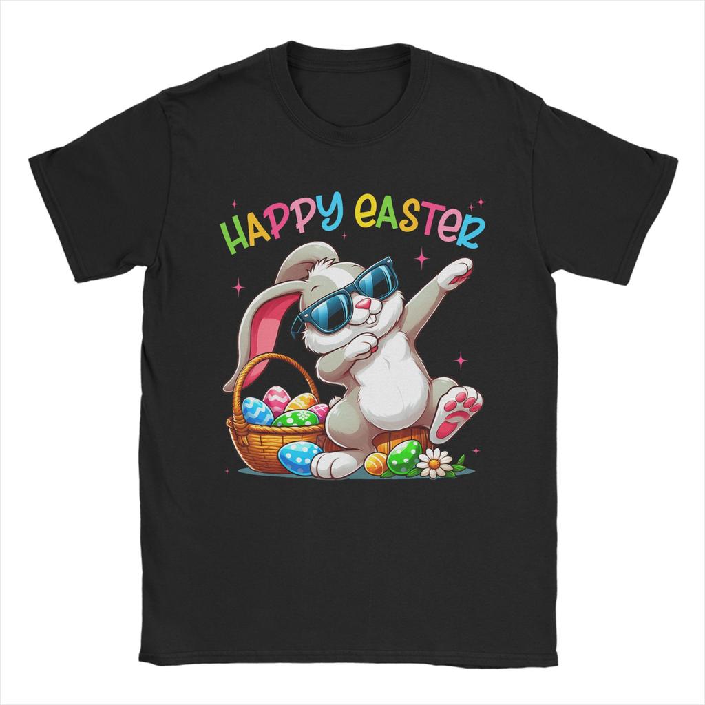 Happy Easter Bunny Rabbit Face T Shirt Summer  Trendy Cool T Shirts Men Pure Cotton O Neck Clothing Short Sleeve Tshirt
