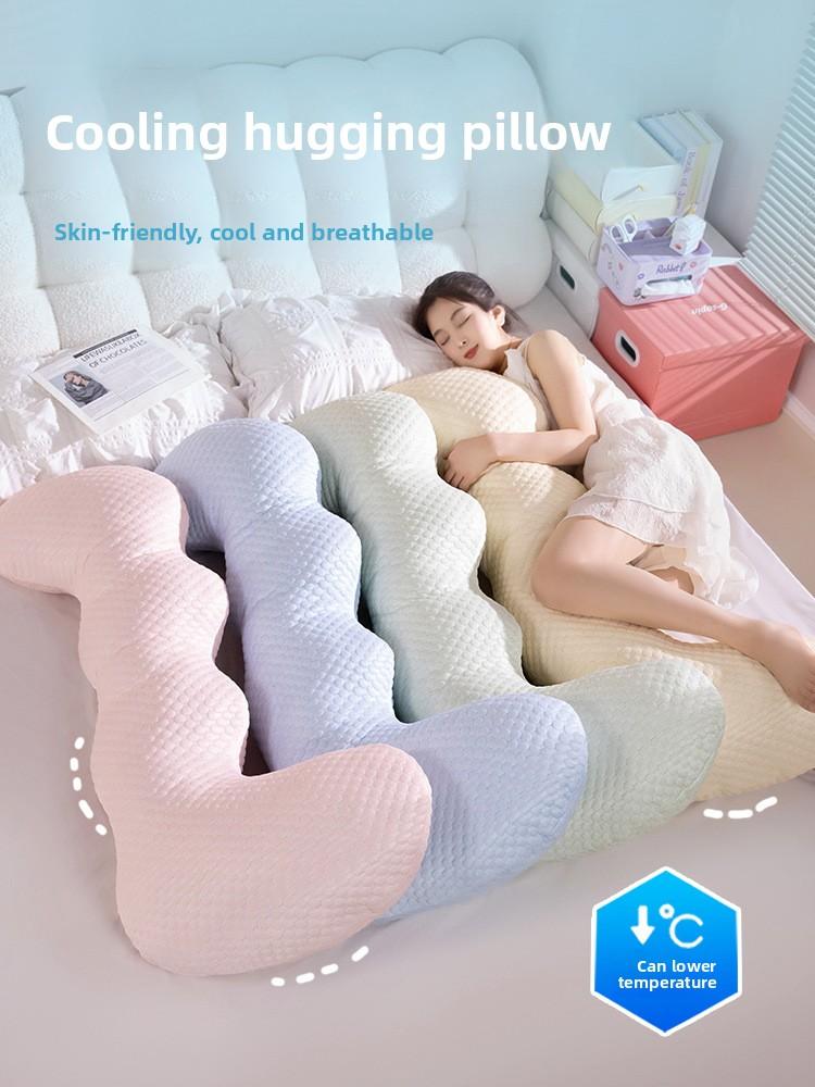 Ice Silk Pillow for Men And Women Removable Cover Leg Clas S Summer Cool Feeling Long Pillow for Side Spers