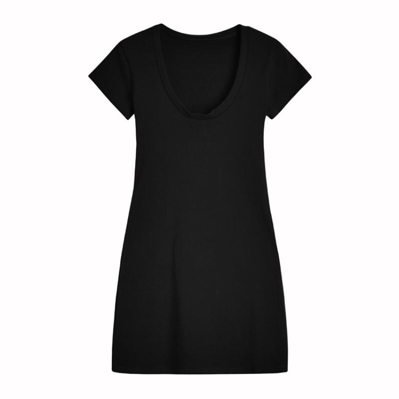 Summer U-neck Short Sleeve Dress for Women New Fashion Elegant High Waist Thin Casual Bodycon Dresses Female Solid Color Simple Party Short Dress 3595
