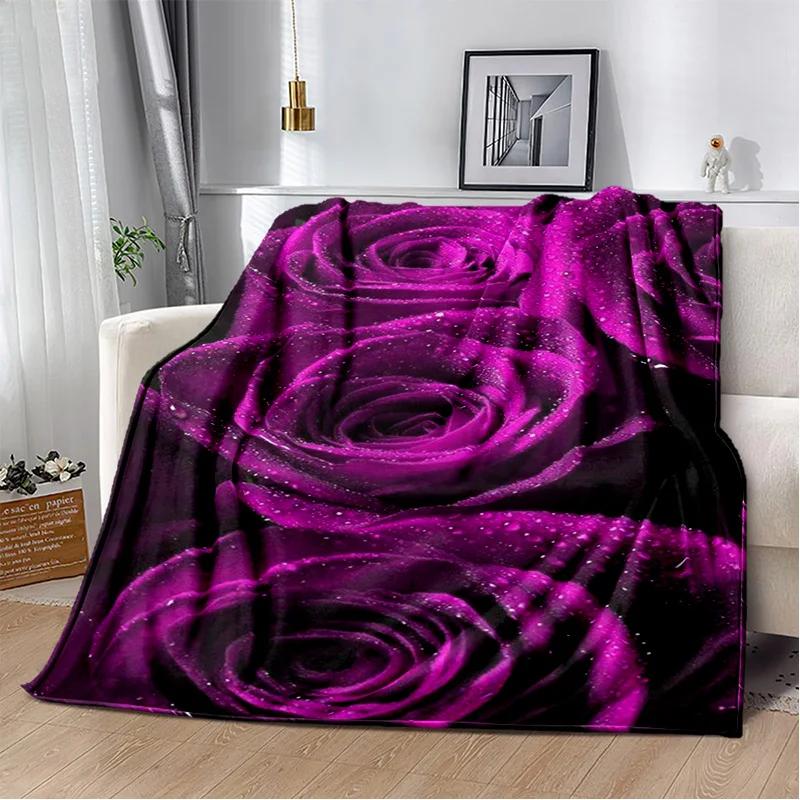 Nordic Love Rose Flowers Daisy Blanket,Soft Throw Blanket for Home Bedroom Bed Sofa Picnic Travel Office Rest Cover Blanket Kids