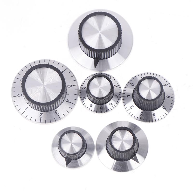 2PCS Chrome Top Vintage Guitar AMP Amplifier Knob Arrow Indication Knob For 6MM Shaft Effect Pedal Knob DIY Accessories New