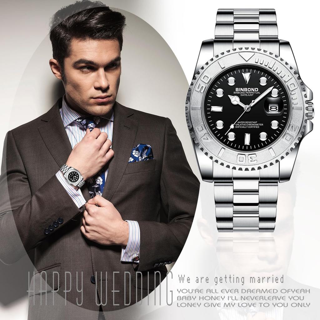 Calendar Waterproof Silver With Rotating Bezel Luminous Analog Stainless Steel Strap Quartz Watch Fashion Watch Silver Boyfriend Gift Men's Watch -