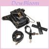 Steampunk Motorcycle Bag For Women With Chain Strap And Rivet Detailing For Daily Use