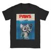 PAWS Funny Cat Parody Cat Lover Gift Kitten Shark Mouse Meow 100 Cotton T Shirts  Novelty Tee Shirt for Man Casual Top Tees