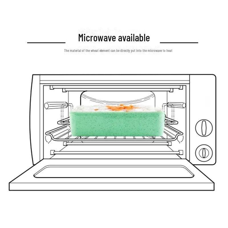 "Japanese-Style Bento Lunch Box for Students and Office Workers - Microwave Safe with Compartments for Salad and Fruit"