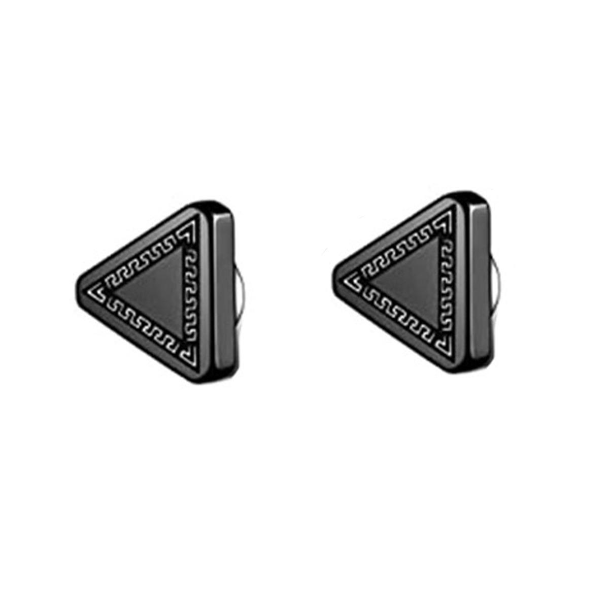 

Магнитная серьга-клипса для непирсингованных ушей для мужчин и женщин Triangle Black 1 Pair