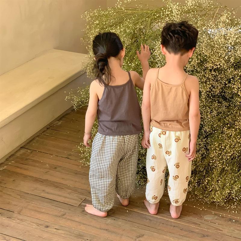 Kids' 2024 Summer Cotton Anti-Mosquito Pants - Korean Double Gauze Thin Bloomers for Boys and Girls