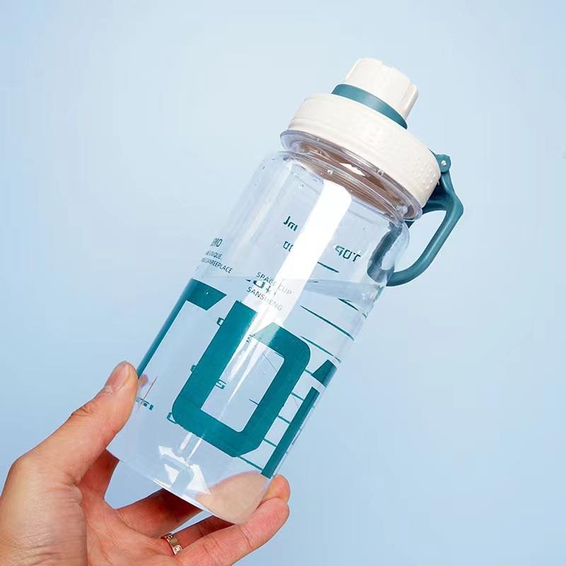 

Outdoor Camping Climbing Hiking Sports Bottle 0.6L Water Bottle Plastic Clear Gym Fitness Drinking Bottle With Handle білий