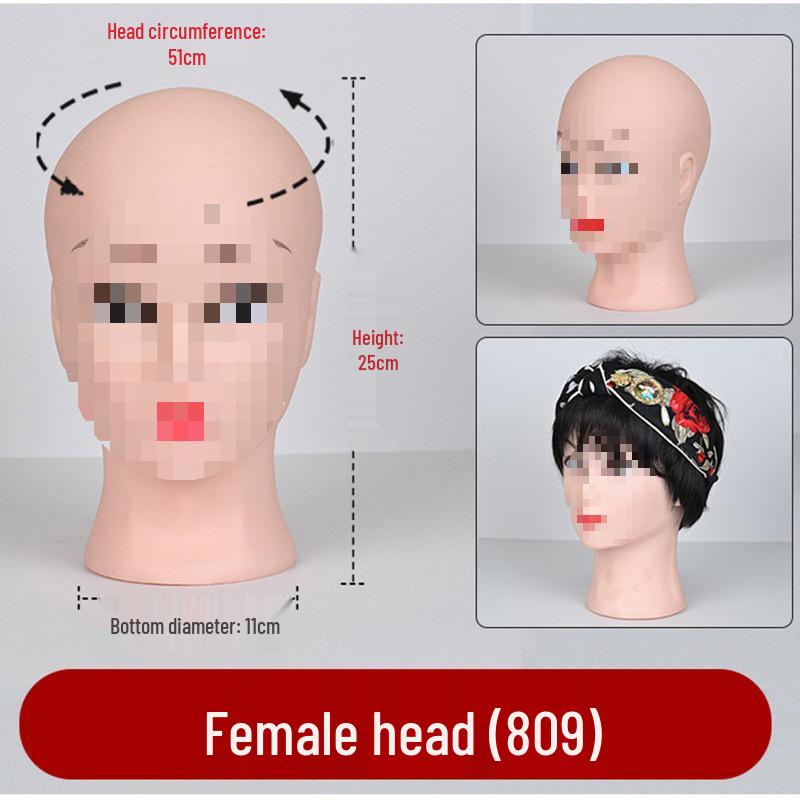 

Mannequin Head Stand for Wig Styling - Bald Pursed Lips Model