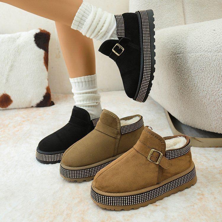 2025 Fashion Snow Boots Warm Your Each Winter Suede Round Head Snow Boots Short Tube Rubber Shorthair
