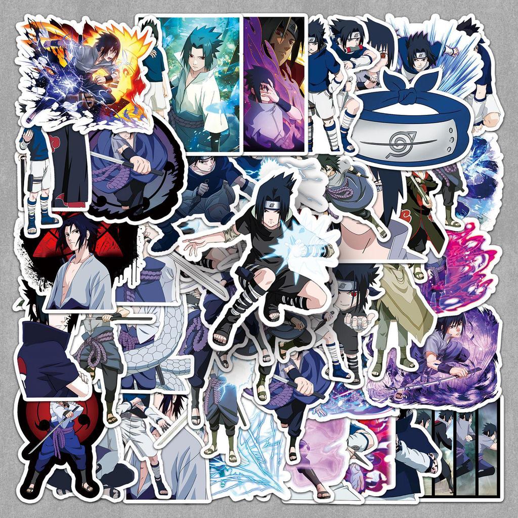 50 Sheet Sasuke Stickers Naruto Anime Decoration for Journal or Tablet