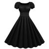 Women's Vintage Retro Rockabilly With Cap Sleeves Hepburn-Style Cocktail Dresse