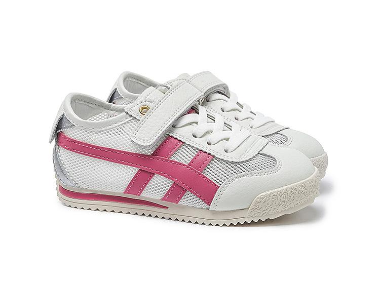 

Leather boys board shoes 2025 summer new children s single net shoes casual shoes breathable girls sports shoes white shoes 22-25 yards, 4 pairs in one hand