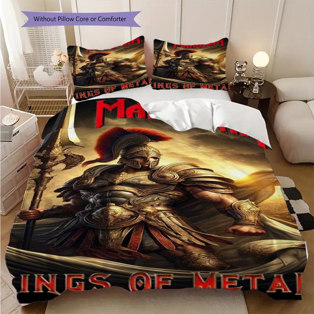 Epic Warrior Ascends Flames Bedding (1 * duvet cover + 2 * pillowcase, without core) 2D Flat Duvet cover and pillowcase Soft and comfortable