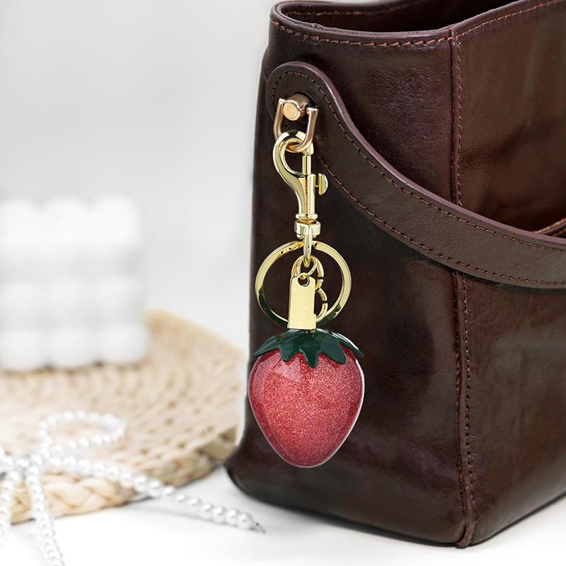 Strawberry Bag Charm Purse Charms Keychain,Strawberry Purse Charm,Strawberry Accessories Keychian For Women Valentine Bag Gifts