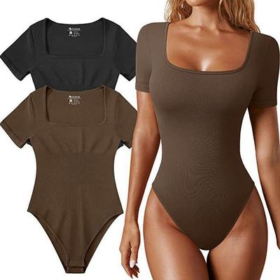 Summer Women's Yoga Jumpsuit Exercise Ribbed Short Sleeve Sports Jumpsuit