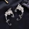 Gothic Elf Earcuffs Non Piercing Cartilage Climber Ear Wrapped Vintage Silver Stud Earrings Punk Hip Hop Earrings Gift