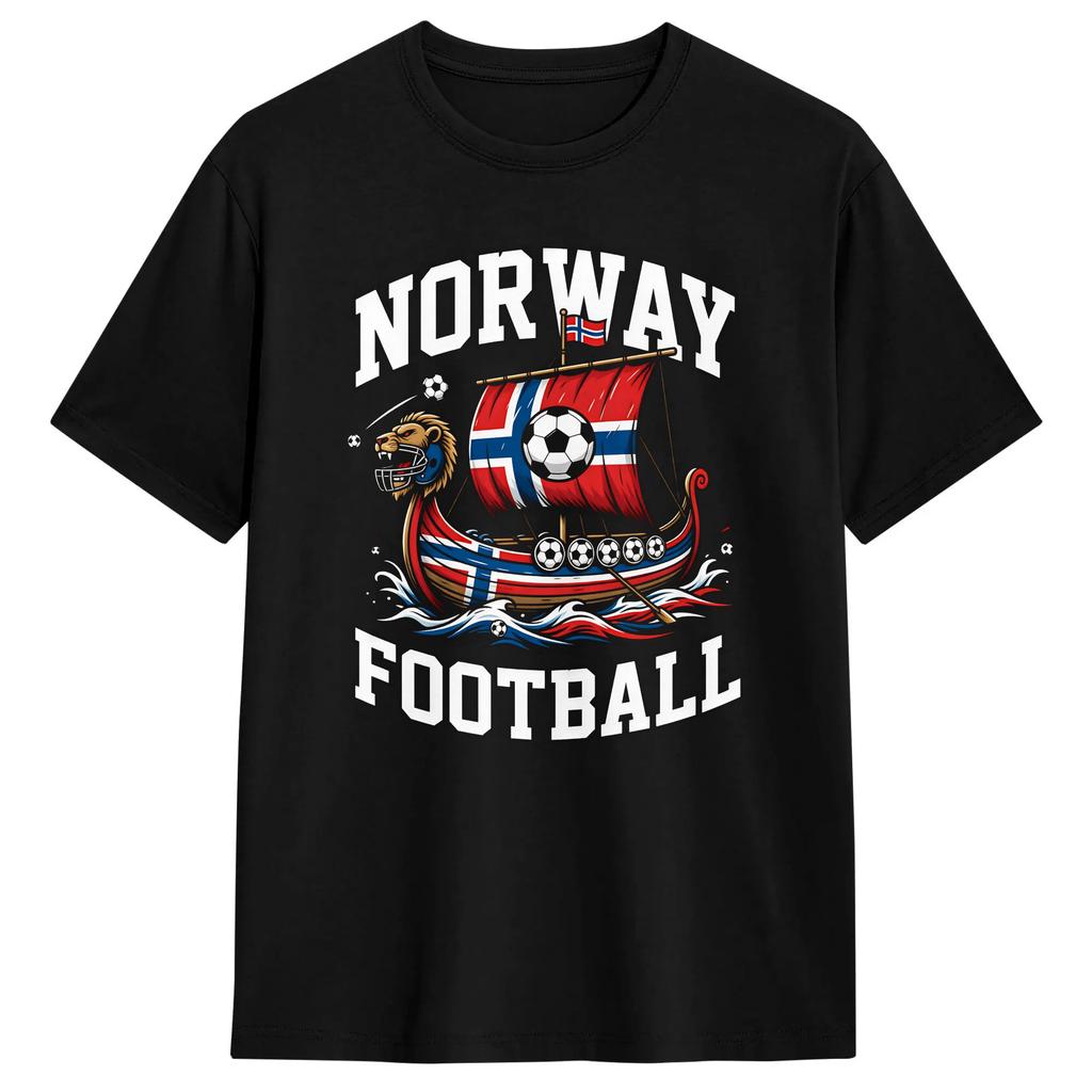 Norway estd 1909 T Shirt for 100% Cotton Vintage T-Shirt Round Neck Tees Short Sleeve Clothes Big Size